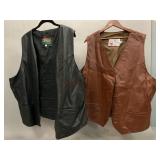 Black and Brown Leather Vests