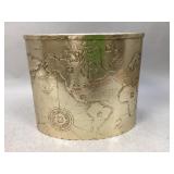 Vintage Arthur Armour World Map Trash Can
