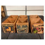 Three Wooden Fruit Crates
