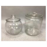 Two Glass Storage Canisters