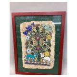 Professional Framed Vintage Mithila Art