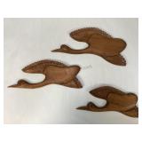 Three Wooden Duck Wall Hangings