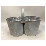 Double Galvanized Metal Bucket with Handle