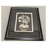 Black and White Linocut Print