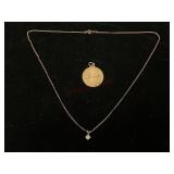14K Gold Necklace and Pendant