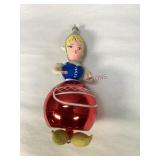 Vintage Hand Blown Glass "Dutch Girl" Ornament