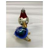 Vintage Hand Blown Donald Duck Ornament