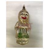 Vintage Glass Blown Old Lady Ornament