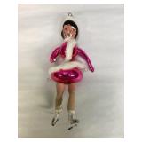 Vintage Blown Glass Woman "Ice Skater" Ornament