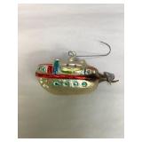 Vintage Hand Blown Glass Boat Ornament