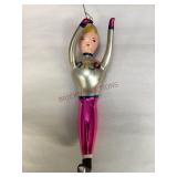 Vintage Blown Glass Olympic Skier Ornament