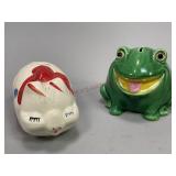 Ceramic Pig and Frog Coin Banks