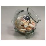 Decorative Glass Fish with Seashells