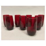 Roly Poly Ruby Red Glass Tumblers