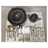 Assorted Vintage Silver-Plated Flatware & More