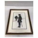 Vintage Framed Felt Silhouette Artwork