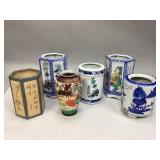Vintage Chinese Porcelain Brush Pots & More
