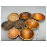 Wooden and Woven Bowls