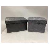 Two Weaved Style Black Storage Boxes