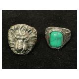 Menï¿½s Rings, One with a Turquoise Colored Stone