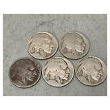 Five Buffalo Nickels