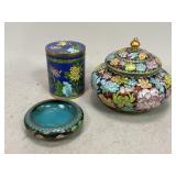 Oriental Cloisonnï¿½ Lidded Dishes