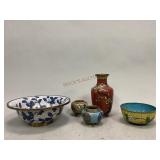 Oriental Cloisonnï¿½ Bowls and Vases