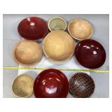 Assorted Wood, Gourd and Lacquerware Bowls