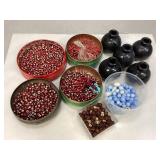 Assorted Beads & Various Vessels