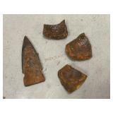 Cannonball Fragments & Metal Arrowhead