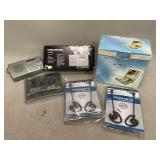 Portable DVD Player, Radios, and Headphones