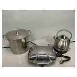 All-Clad Waffle Maker, Kitchen Aid Kettle & Pot