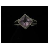 14K Gold Ring with Purple Gemstone