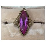14K Gold Ring with Pink Gemstone