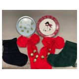 Christmas Bows, Stockings and Plates