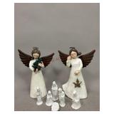 Decorative Angel Figurines and Nativity Scene