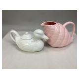 Vintage Seashell & Duck Teapots