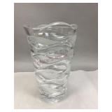 Vintage Horizontal Wave Crystal Vase