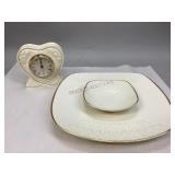 Vintage Lenox Clock & Chip-n-Dip Platter