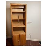Oak Lighted Shelving Unit