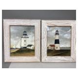 Pair of Framed Pictures of Lighthouses