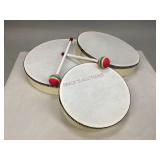 Set of Three Wooden Hand Drums