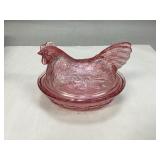 Vintage Longaberger Glass Hen on Nest