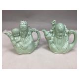 Vintage Celadon Ceramic Teapots