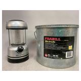Minnow Bucket and Emerson Lantern