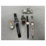Assorted Wrist Watches and Timex Clock