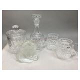 Clear Glass Decanter, Lion Paperweight & More