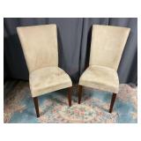 Two Formal Upholstered Dining Chairs