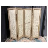 Four Panel Decorative Privacy Screen