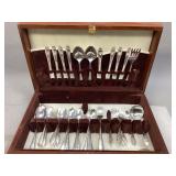 Set of Community Plate Flatware in Wooden Box